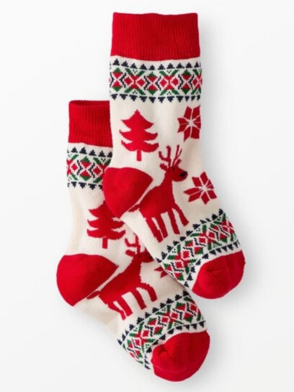 NEW Hanna Andersson Dear Deer Holiday Crew Unisex Toddler Kids Boys Girls Socks